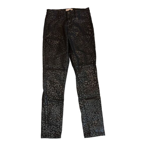 YMI LOVE Skinny High Rise Black Leopard Print Jeans Juniors Size XL 30 x 27.5 - Picture 1 of 6